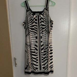 Robbie Bee Black and White Geometric Dress